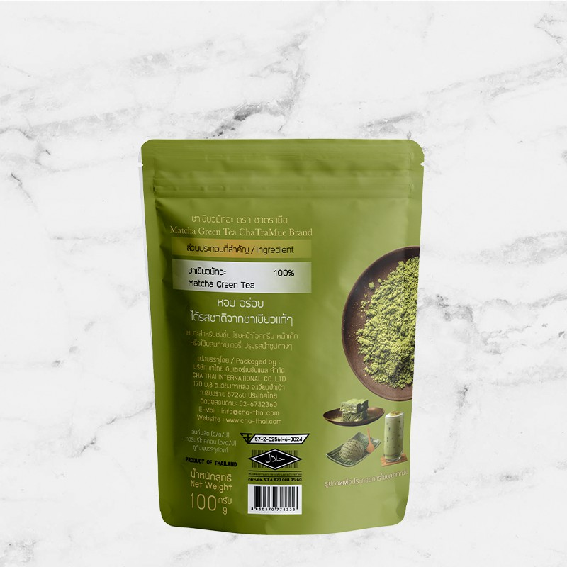 ChaTraMue手標牌抹茶粉100g袋裝