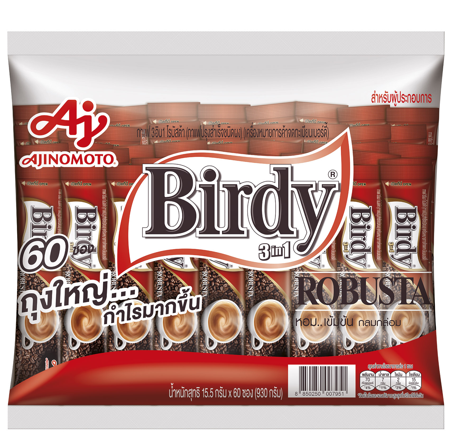 BIRDY三合一即沖咖啡15.5g x 60條大包裝